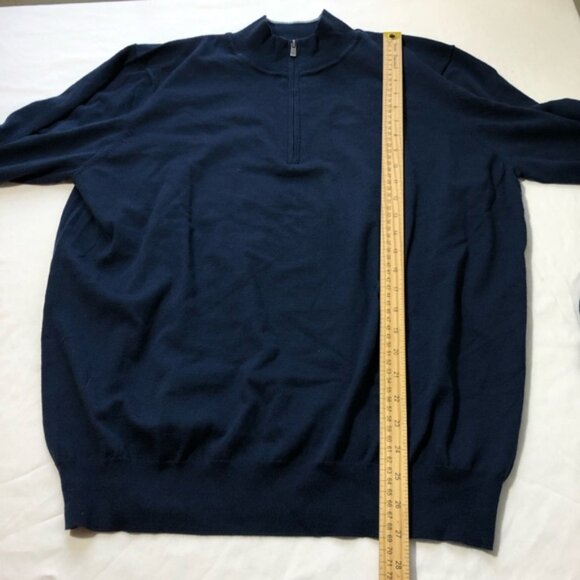 Faherty NWT movement quarter zip collared sweater marine blue Heather mens XL - Picture 5 of 8